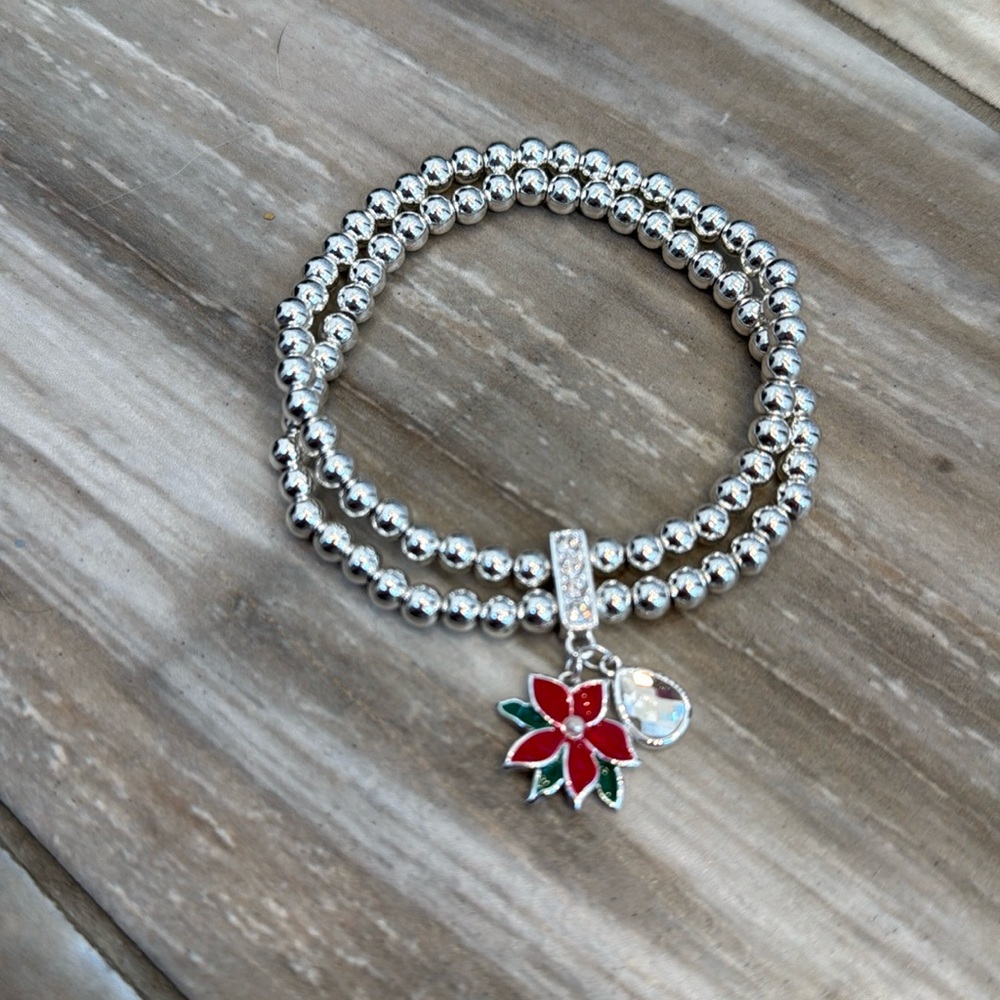 Alex and Ani Christmas Pointsetta Bracelet